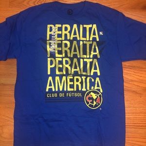 Club America youth large blue tee